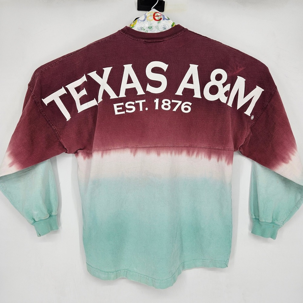 Texas A&M Aggies Spirit Jersey Mens Small Tie Dye Shirt Long Sleeve‎ Oversized